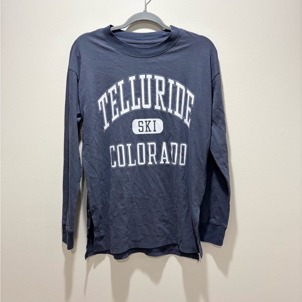 ABERCROMBIE & FITCH NEW Women’s Boyfriend Tee Long Sleeve Telluride Ski Colorado
